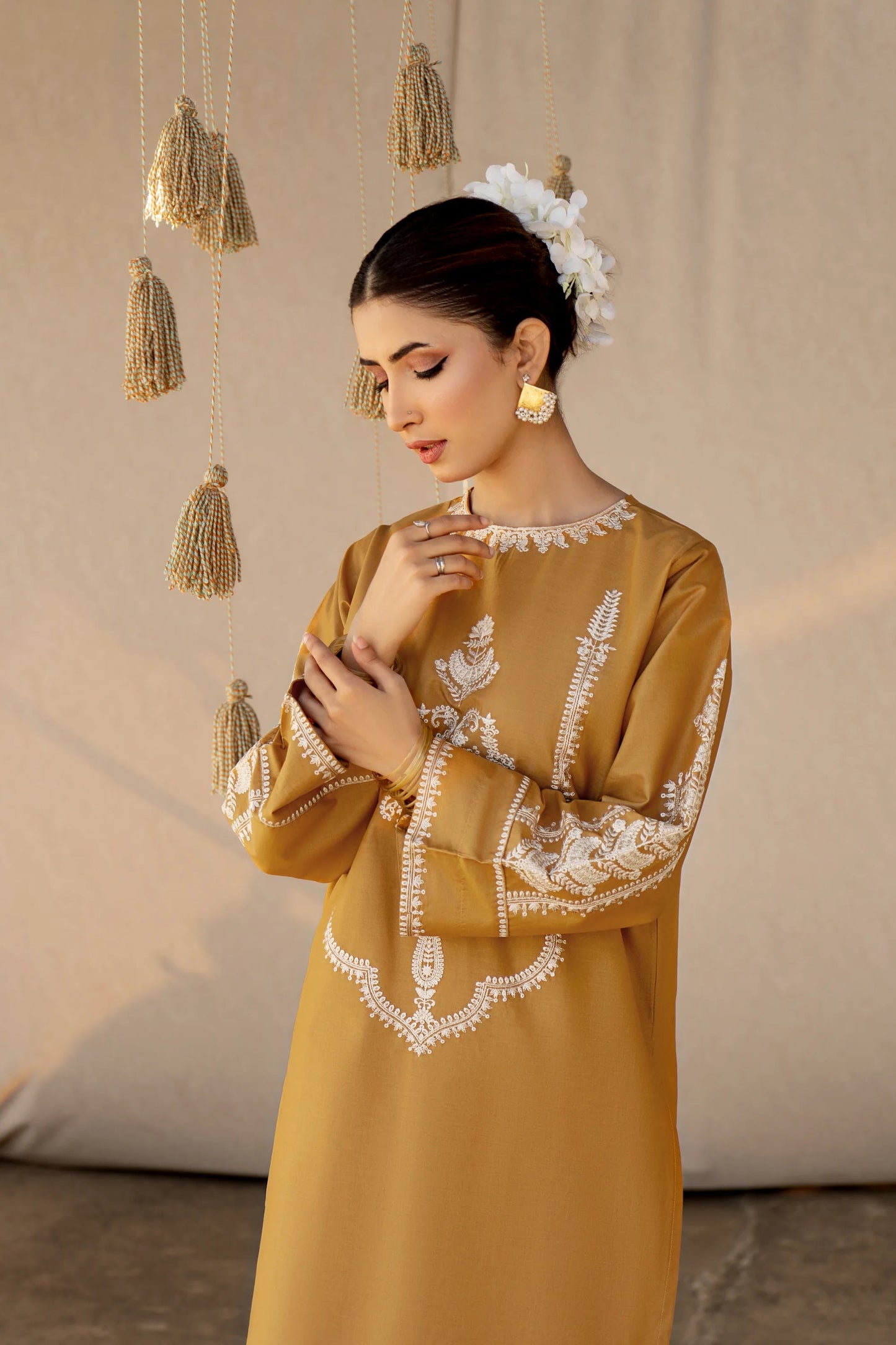 URGE- 2PC LAWN HEAVY EMBROIDERED SHIRT EMBROIDERED SLEEVES AND TROUSER -W.J-1478