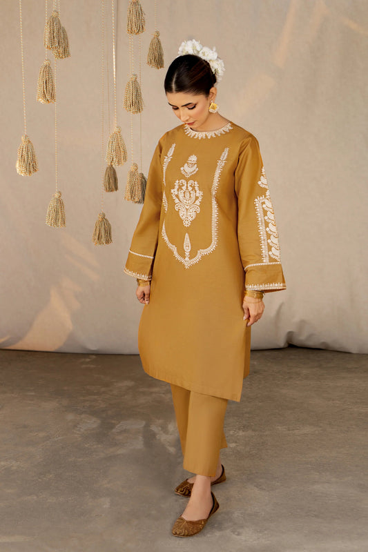 URGE- 2PC LAWN HEAVY EMBROIDERED SHIRT EMBROIDERED SLEEVES AND TROUSER -W.J-1478