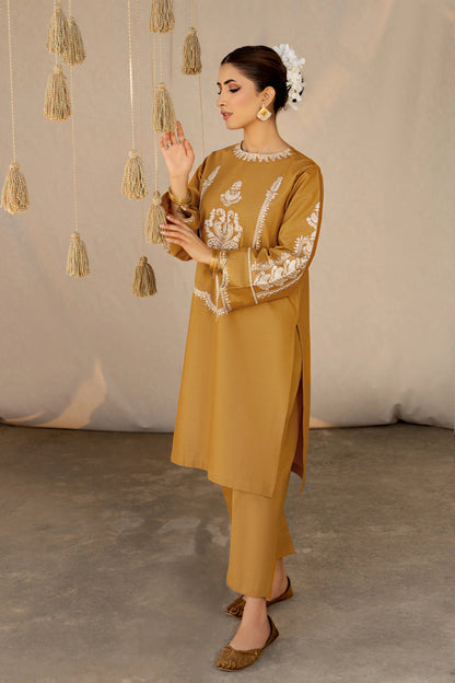 URGE- 2PC LAWN HEAVY EMBROIDERED SHIRT EMBROIDERED SLEEVES AND TROUSER -W.J-1478