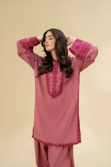 LAZULI-2PC KHADDAR EMBROIDRED SHIRT WITH KHADDAR EMB TROUSER-W.J-127