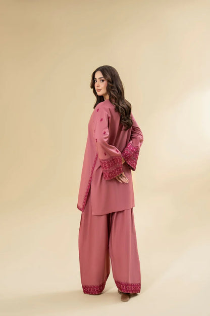 LAZULI-2PC KHADDAR EMBROIDRED SHIRT WITH KHADDAR EMB TROUSER-W.J-2001