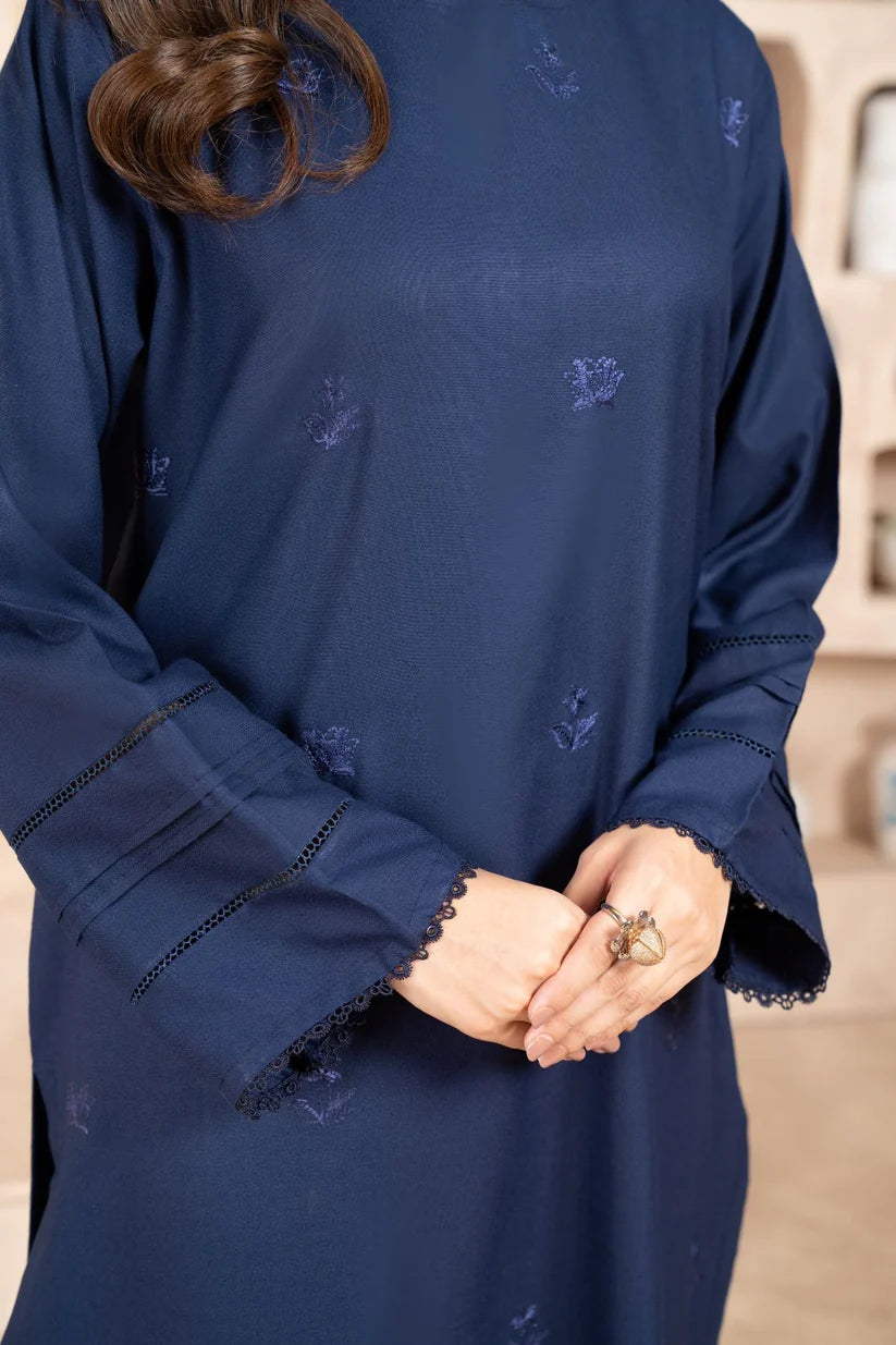 SAPPHIRE - 3PC Dhanak Embroidered Shirt With Dhanak Embroidered Shawl & Trouser-W.J-1435