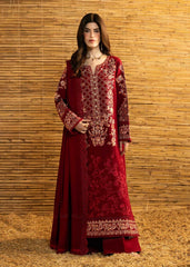 BATIK-3PC DHANAK EMBROIDERED SHIRT WITH DHANAK EMBROIDERED SHAWL AND TROUSER-W.J-5282