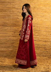 BATIK-3PC DHANAK EMBROIDERED SHIRT WITH DHANAK EMBROIDERED SHAWL AND TROUSER-W.J-5282