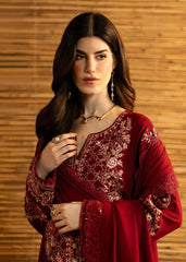 BATIK-3PC DHANAK EMBROIDERED SHIRT WITH DHANAK EMBROIDERED SHAWL AND TROUSER-W.J-5282