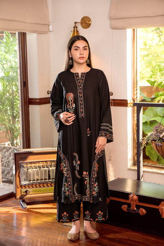 URGE-2PC DHANAK EMBROIDERED SHIRT AND EMBROIDRED TROUSER-W.J-2031
