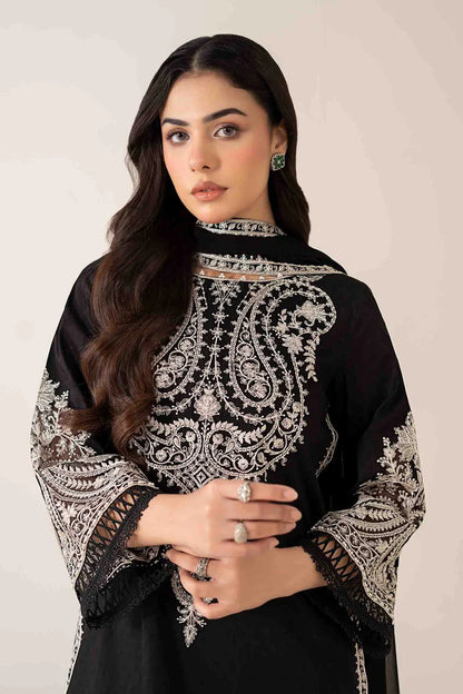 MARIA.B-3PC DHANAK EMBROIDERED SHIRT WITH BAMBER CHIFFON EMBROIDERED DUPATTA & TROUSER-WJ-1932