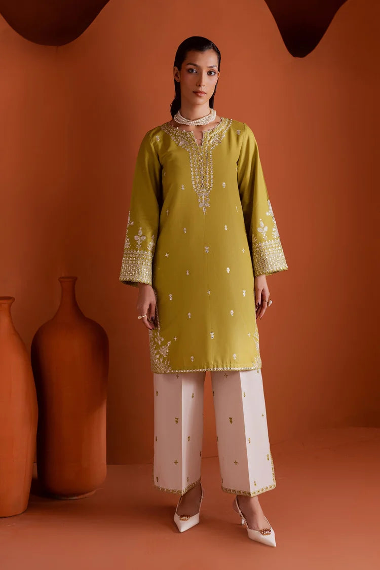 BATIK-2PIECE DHANAK EMBROIDERED SHIRT WITH DHANAK EMB TROUSER-WJ-15003