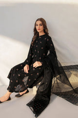 JAZMIN-3PC DHANAK EMBROIDERED SHIRT WITH CHIFFON EMB DUPATTA & TROUSER-W.J-2363