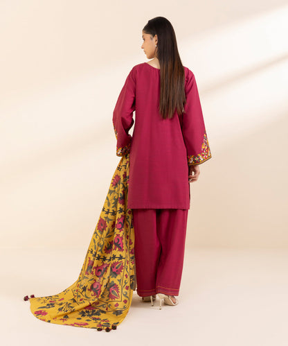 SAPPHIRE-3PC LAWN EMBROIDERED SHIRT WITH MONARK PRINT DUPATTA AND TROUSER-W.J-1507