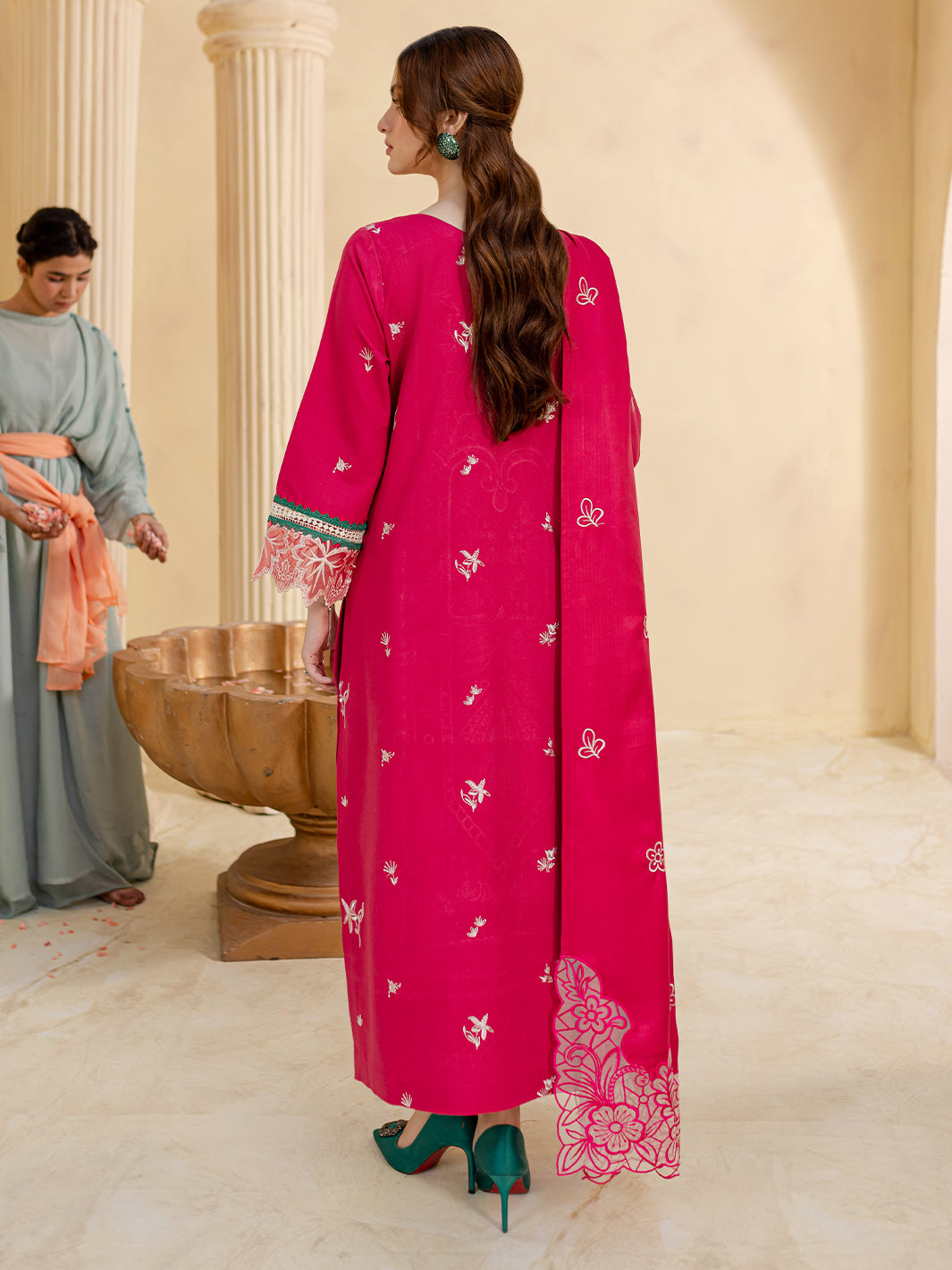 JAZMIN-3PC LAWN LASER EMBROIDERED SHIRT WITH LAWN LASER EMBROIDERED READY TO WEAR DUPATTA-W.J-1623