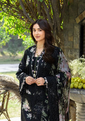 ELAF-3PC DHANAK CHIKAN EMBROIDERED SHIRT WITH WOOL PRINTED EMB SHAWL AND TROUSER-W.J-5102