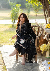 ELAF-3PC DHANAK CHIKAN EMBROIDERED SHIRT WITH WOOL PRINTED EMB SHAWL AND TROUSER-W.J-5102