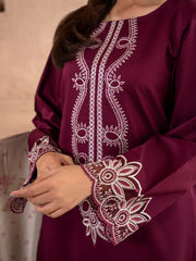 BATIK-2PIECE DHANAK EMBROIDERED SHIRT WITH DHANAK EMB TROUSER-WJ-15050