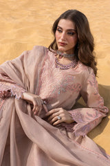 RANG RASIYA-3PC DHANAK LASERWORK & SEQUIN EMBROIDERED SHIRT WITH DHANAK SEQUINS EMBROIDERED SHAWL AND TROUSER -W.J-5096