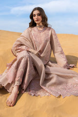 RANG RASIYA-3PC DHANAK LASERWORK & SEQUIN EMBROIDERED SHIRT WITH DHANAK SEQUINS EMBROIDERED SHAWL AND TROUSER -W.J-5096