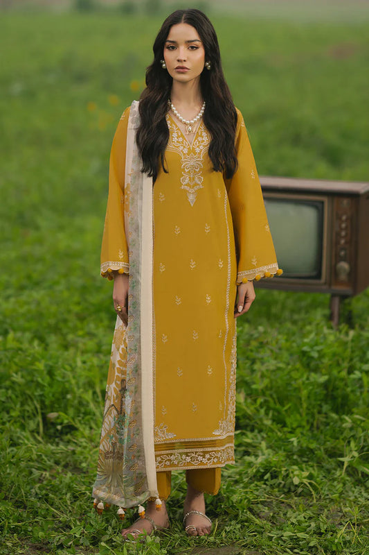IZEL-3PC LAWN EMBROIDERED SHIRT WITH MONARK PRINT DUPATTA AND TROUSER-W.J-1670