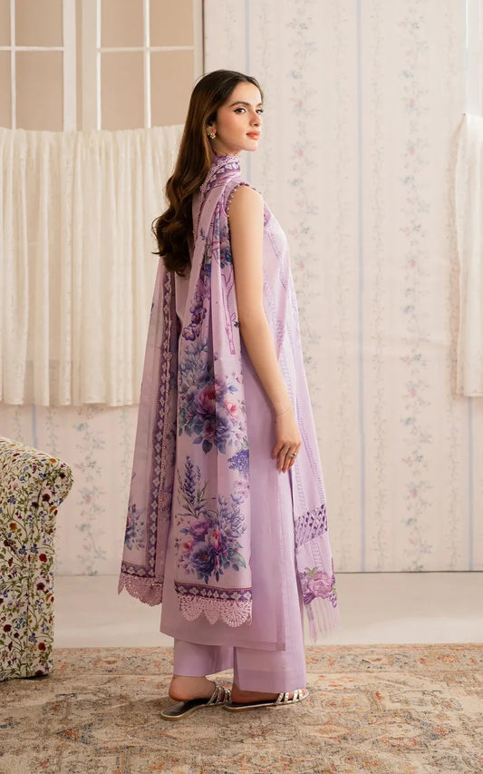 ASIFA NABEEL-3PC LAWN EMBROIDERED SHIRT WITH MONARK PRINTED DUPATTA AND TROUSER-W.J-1716