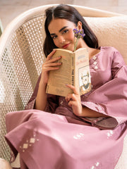 IZEL-2PC DHANAK EMBROIDERED SHIRT WITH DHANAK EMBROIDERED TROUSER-W.J-15031