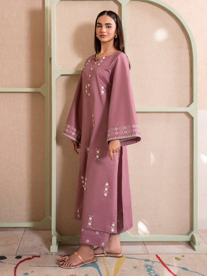 IZEL-2PC DHANAK EMBROIDERED SHIRT WITH DHANAK EMBROIDERED TROUSER-W.J-1990
