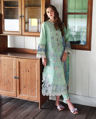 MUSHQ-3PC DHANAK HEAVY EMBROIDERED SHIRT WITH WOOL PRINTED DUPATTA AND TROUSER-W.J-5084