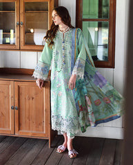 MUSHQ-3PC DHANAK HEAVY EMBROIDERED SHIRT WITH WOOL PRINTED DUPATTA AND TROUSER-W.J-5084
