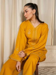 BATIK-2PIECE DHANAK EMBROIDERED SHIRT WITH DHANAK TROUSER-WJ-15079
