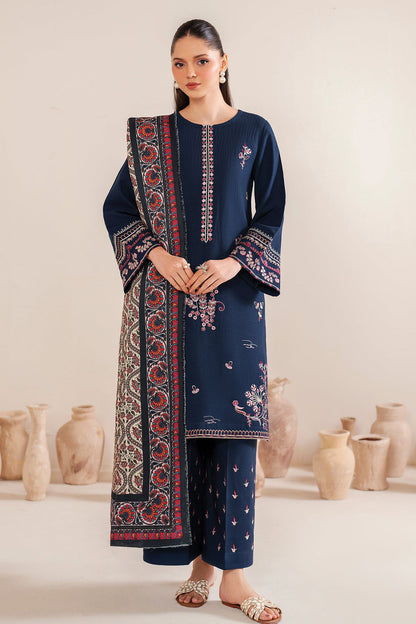 GARNET-3PC LAWN EMBROIDERED SHIRT WITH MONARK PRINT DUPATTA & LAWN TROUSER-W.J-1563