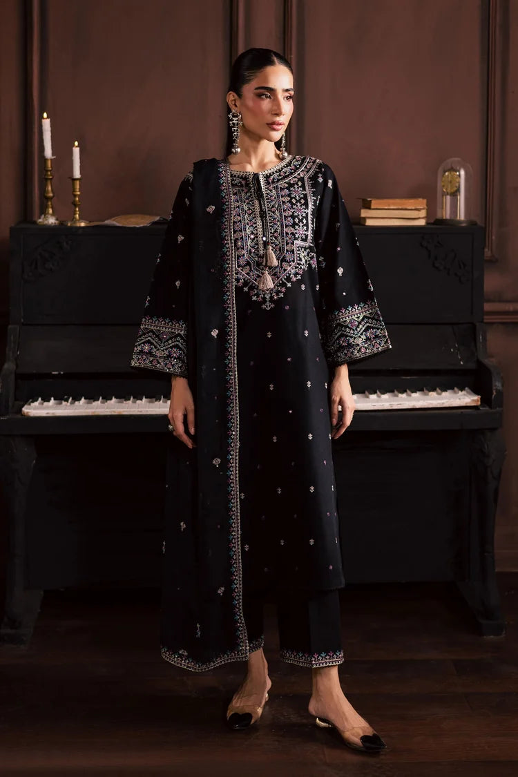 BATIK-3PC DHANAK EMBROIDERED SHIRT WITH CHIFFON EMBROIDERED DUPATTA AND EMB TROUSER-W.J-5194