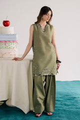 BATIK-2PIECE DHANAK EMBROIDERED SHIRT WITH DHANAK EMB TROUSER-WJ-15006