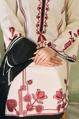 ZAHRA SHAHJAHAN- 3PC LAWN EMBROIDERED SHIRT WITH DIAMOND PRINTED DUPATTA-W.J-2738