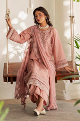 BATIK-3PC LAWN EMBROIDERED SHIRT WITH KHADDI NET EMBROIDERED DUPATTA AND EMB TROUSER-W.J-4743