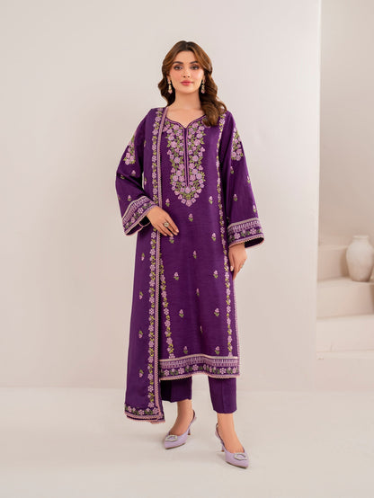 GARNET-3PC LAWN EMBROIDERED SHIRT WITH CHIFFON EMBROIDERED DUPATTA AND TROUSER-W.J-1550