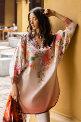 MUSHQ-3PC LAWN PRINTED SHIRT WITH CHIFFON PRINT DUPATTA AND PRINT TROUSER-W.J-2508