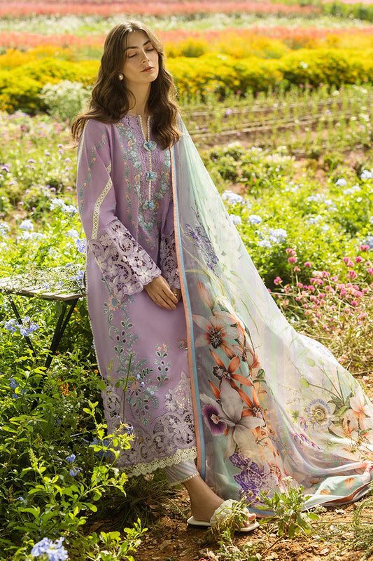 MUSHQ-3PC DHANAK EMBROIDERED SHIRT WITH COUTRAI WOOL PRINTED SHAWL AND TROUSER -W.J-1800