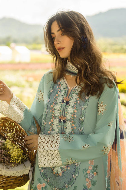 MUSHQ-3PC LAWN EMBROIDERED SHIRT WITH MONARK PRINT DUPATTA AND TROUSER-W.J-1706
