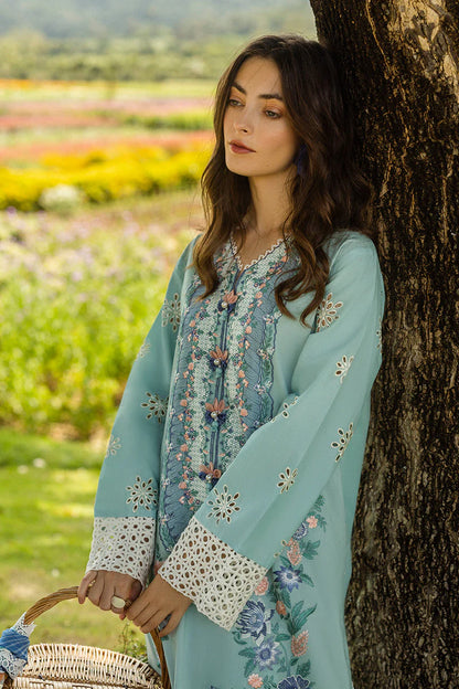 MUSHQ-3PC LAWN EMBROIDERED SHIRT WITH MONARK PRINT DUPATTA AND TROUSER-W.J-1706