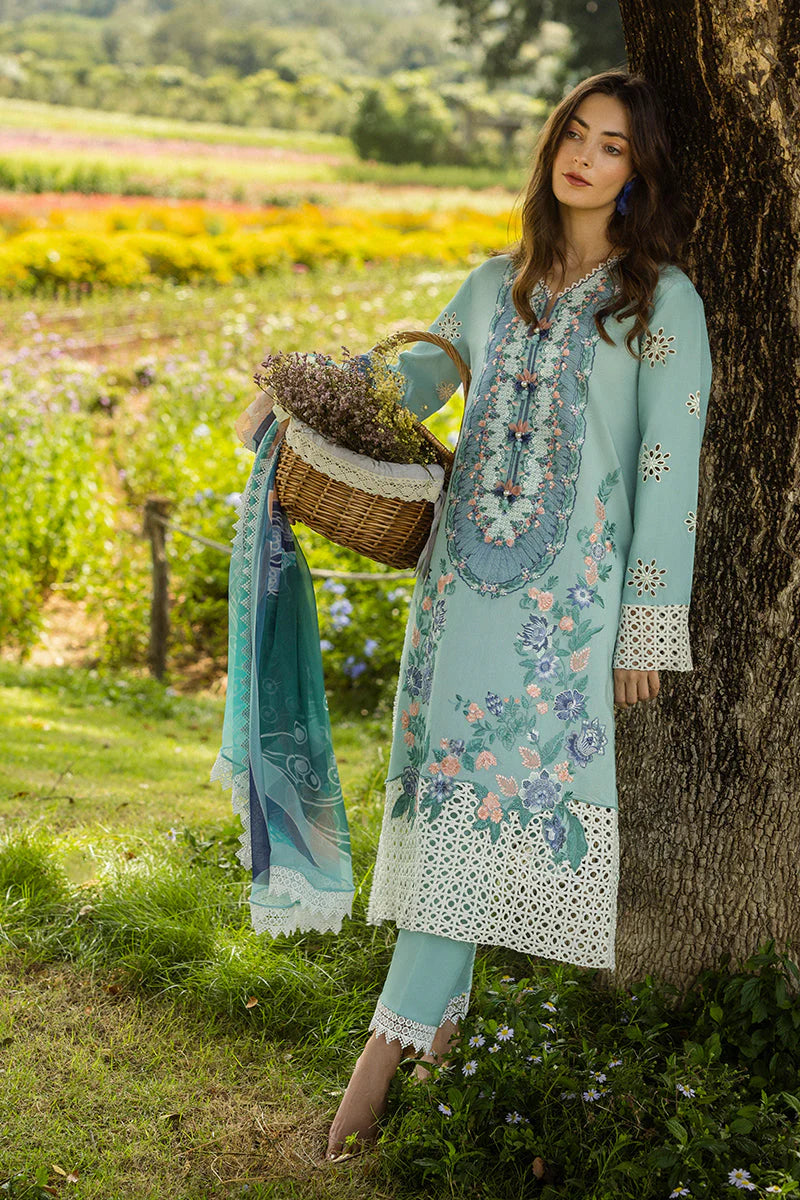 MUSHQ-3PC LAWN EMBROIDERED SHIRT WITH MONARK PRINT DUPATTA AND TROUSER-W.J-1706