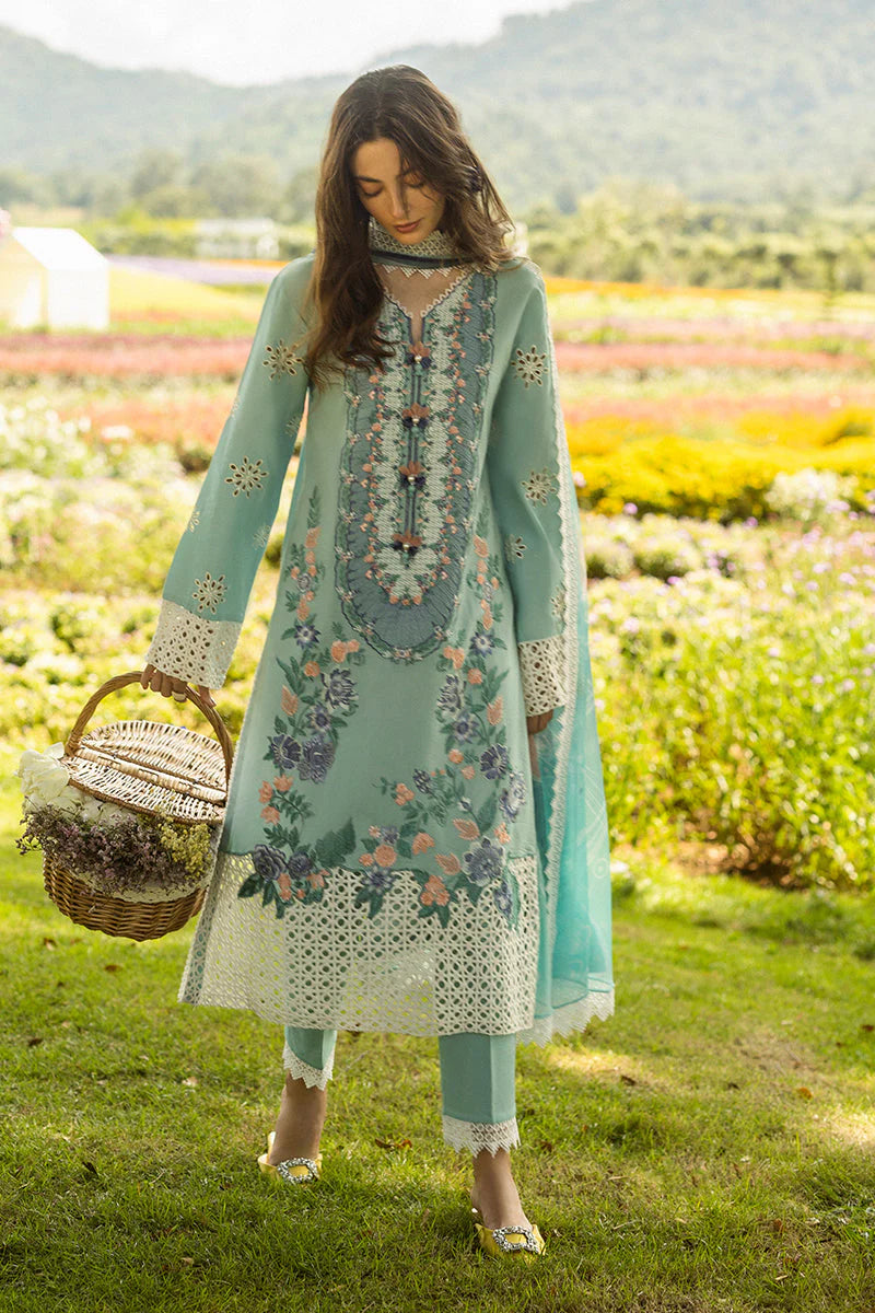 MUSHQ-3PC LAWN EMBROIDERED SHIRT WITH MONARK PRINT DUPATTA AND TROUSER-W.J-1706