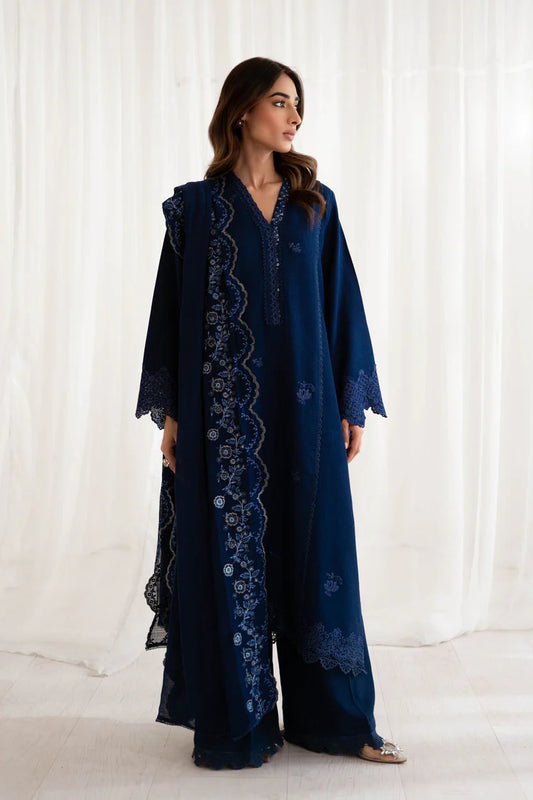 BATIK-3PC DHANAK EMBROIDERED SHIRT WITH DHANAK EMBROIDERED SHAWL AND TROUSER-WJ-1931