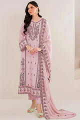 GARNET-3PC LAWN EMBROIDERED SHIRT WITH LAWN EMBROIDERED DUPATTA AND TROUSER-W.J-4713
