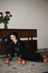 ZAIB-3PC DHANAK EMBROIDERED SHIRT WITH DHANAK EMBROIDERED SHAWL AND TROUSER-W.J-4386