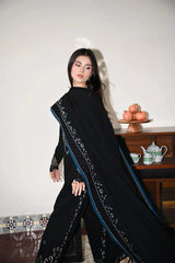 ZAIB-3PC DHANAK EMBROIDERED SHIRT WITH DHANAK EMBROIDERED SHAWL AND TROUSER-W.J-4386