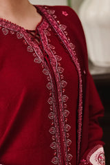 BATIK-3PC DHANAK EMBROIDERED SHIRT WITH DHANAK EMBROIDERED SHAWL AND EMB TROUSER -W.J-5036