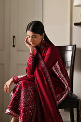 BATIK-3PC DHANAK EMBROIDERED SHIRT WITH DHANAK EMBROIDERED SHAWL AND EMB TROUSER -W.J-5036
