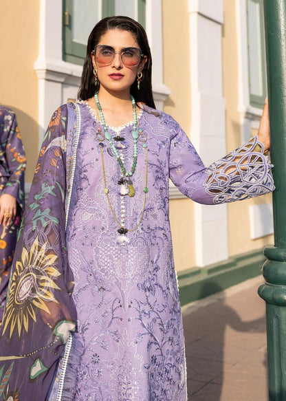 MUSHQ - 3PC DHANAK EMBROIDEREDSHIRT WITH COUTURE PRINTED SHAWL-W.J-1219