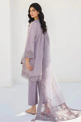 JAZMIN- 3PC LAWN HEAVY EMBROIDERED SHIRT WITH ORGANZA EMBROIDERED READY TO WEAR DUPATTA & TROUSER-W.J-4560