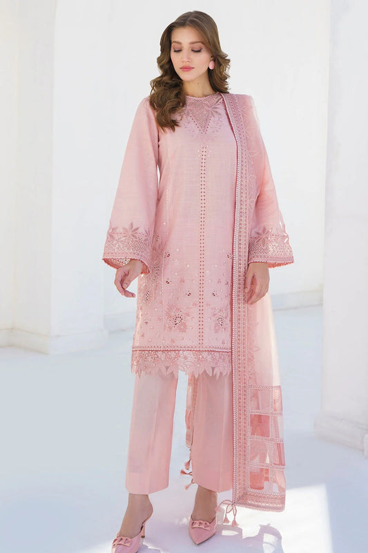 JAZMIN- 3PC LAWN HEAVY EMBROIDERED SHIRT WITH ORGANZA EMBROIDERY DUPATTA-W.J-1598