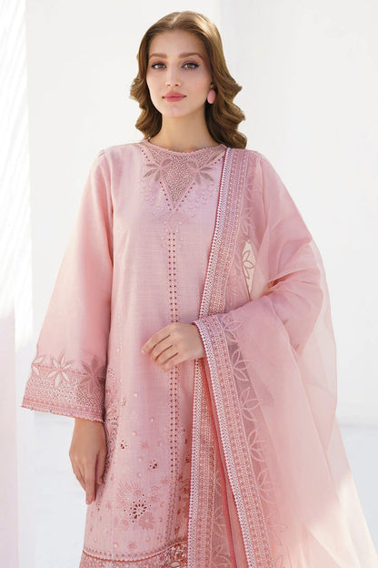 JAZMIN- 3PC LAWN HEAVY EMBROIDERED SHIRT WITH ORGANZA EMBROIDERY DUPATTA-W.J-1598