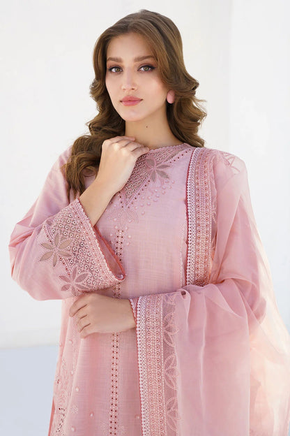 JAZMIN- 3PC LAWN HEAVY EMBROIDERED SHIRT WITH ORGANZA EMBROIDERY DUPATTA-W.J-1598